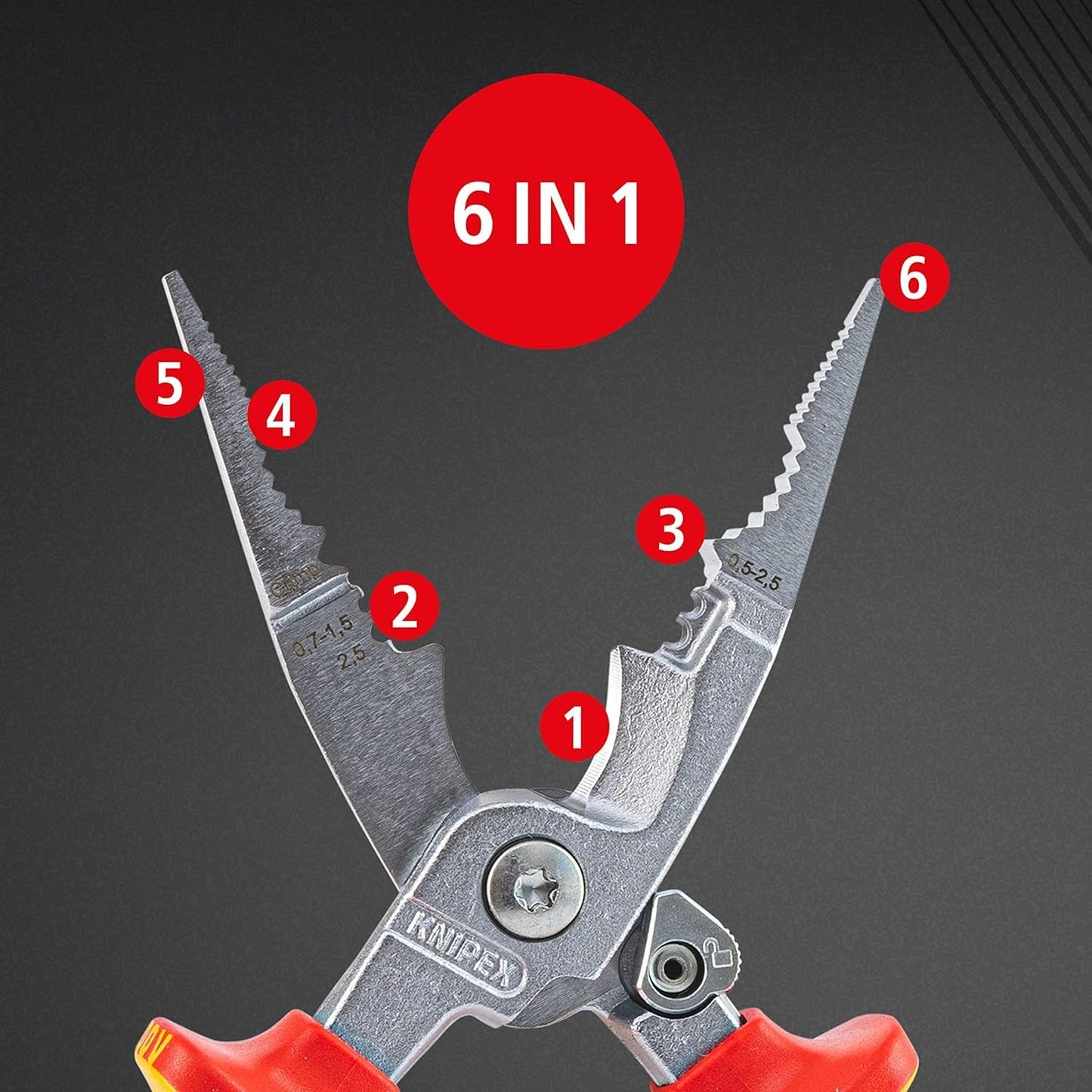 - KNIPEX Pliers for Electrical Installation | VDE | Opening Spring | Cutting Cable | Wire Stripping -