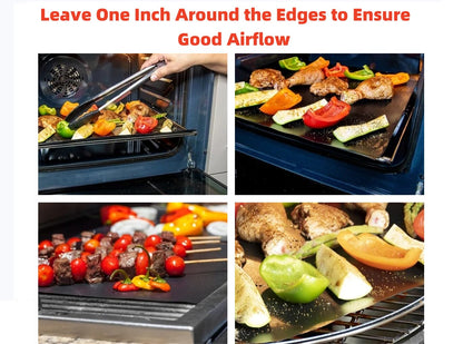 6 X Heavy Duty Oven Liner, Teflon Non-Stick Baking Mats, Washable Grill Mats for Ovens, Electric and Charcoal Grills, 34 x 24cm