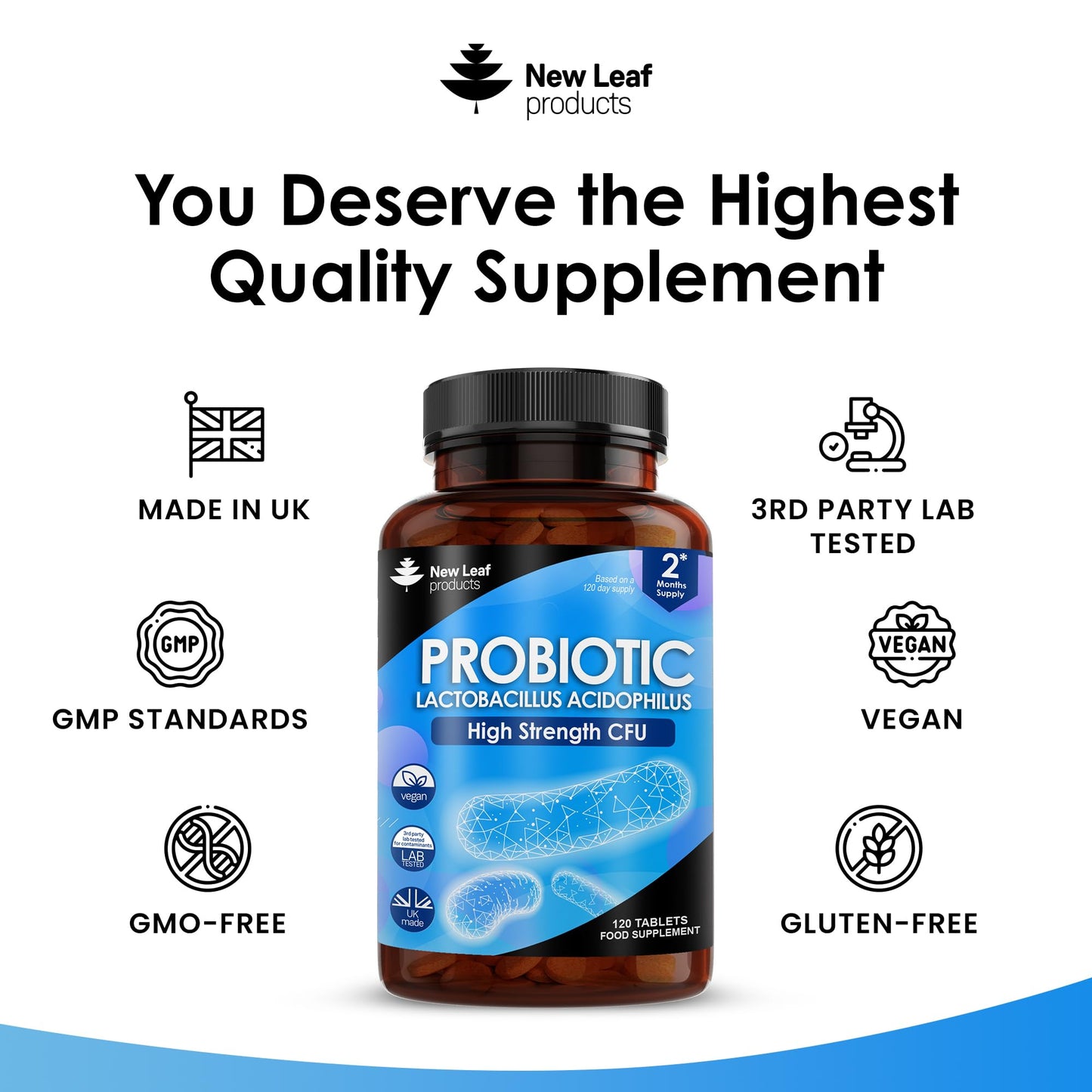 - Probiotic Supplements Acidophilus Probiotic Tablets High Strength | Digestive & Gut Health Supplements -