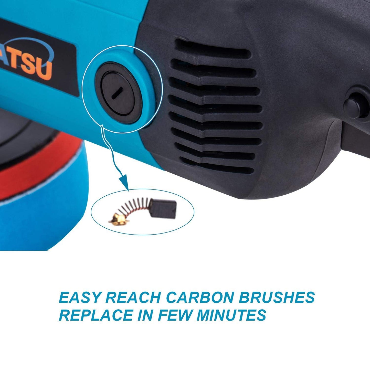 - KATSU Car Polisher | 1200W 150mm 180mm | 20PCs Polishing Sponge Set -