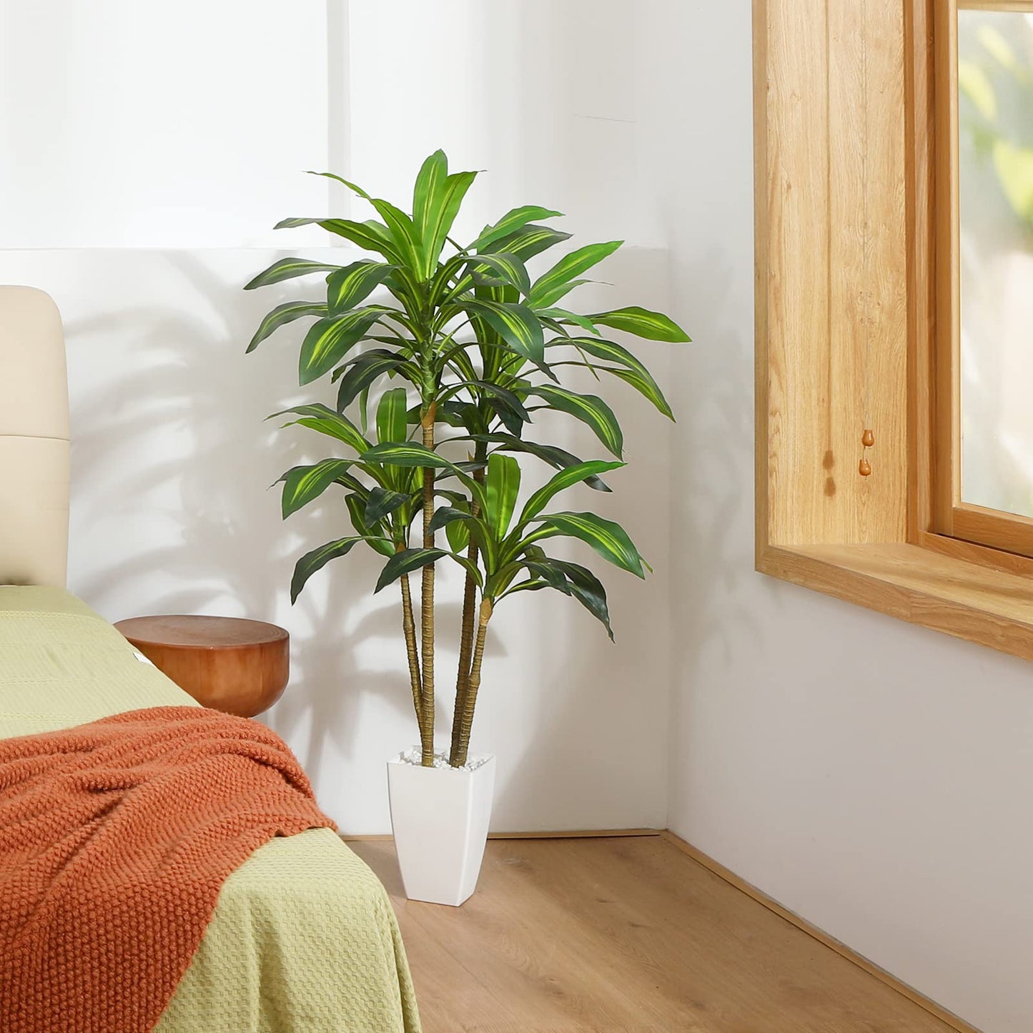 - Fopamtri Artificial Dracaena Tree Decorative Plant 120cm -