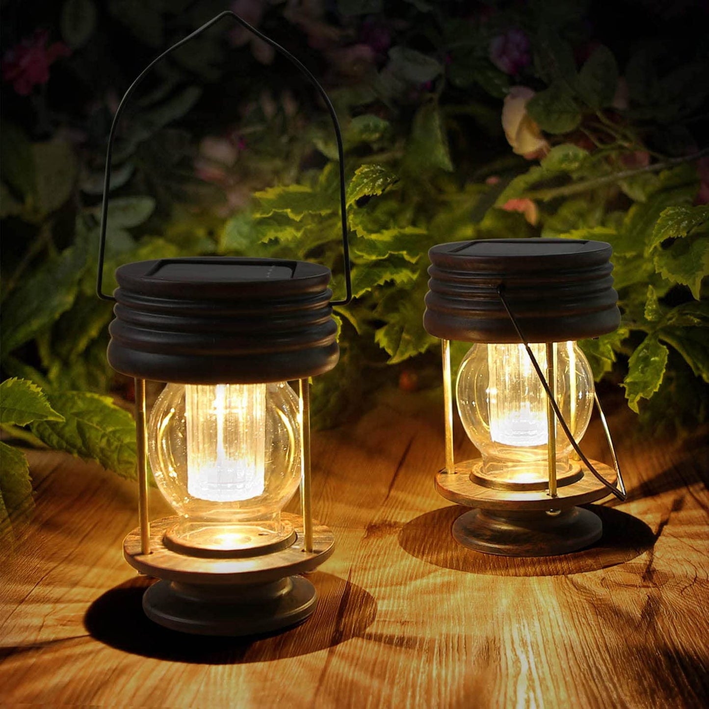 - Solar Hanging Lanterns | 2 Pack Outdoor Garden Table Lamp -