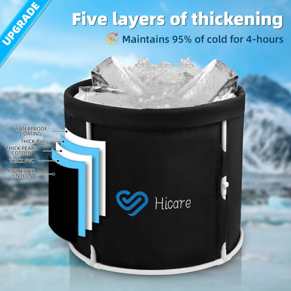 - Hicare One-second Foldbale Ice Bath |  Portable Ice Bath Tub for Recovery -
