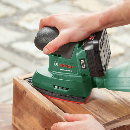 Bosch Home and Garden Cordless Multi Sander EasySander 18V-8 (Without Battery; 18 Volt System; for DIY Woodworking; 3X Sanding Sheets; 20x Sanding Papers; in Carton Packaging) – Amazon Edition