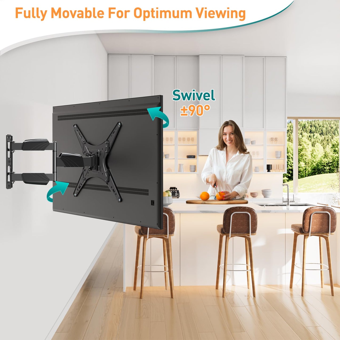 - ELIVED TV Wall Bracket for Most 26-60 inch TVs | Tilt and Swivel Wall Mount -