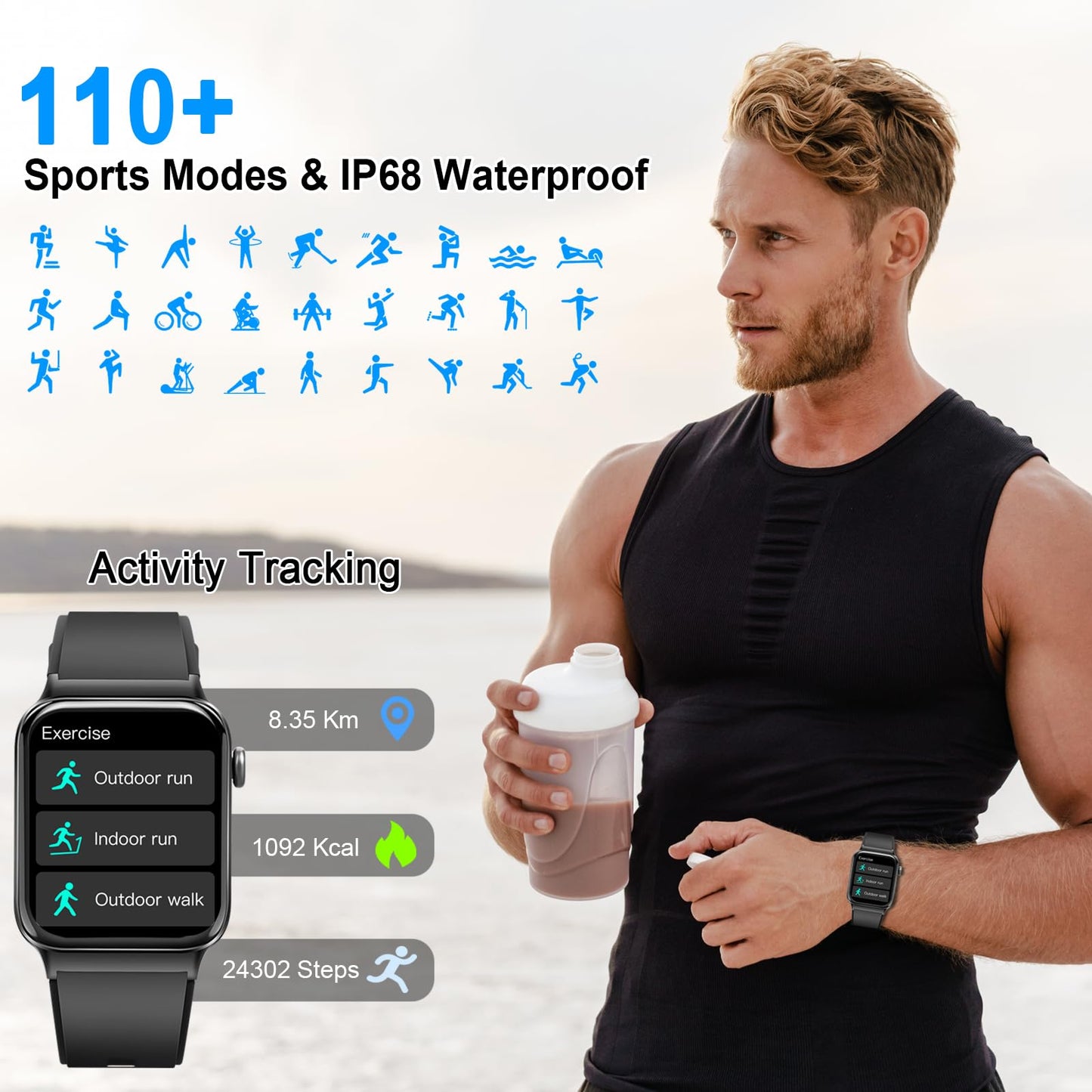 - Smart Watch for Men Answer/Make Calls | 1.85" Touch Screen Smart Watches -