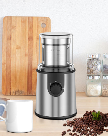 Andizun Coffee Grinder Electric, 350W Motor 80g Capacity Spice Grinder Electric with 304 Stainless Steel Blades for Coffee Beans, Nuts, Pepper