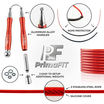 - PrimaFIT Pro Speed Skipping Rope | Weighted Jump Rope -