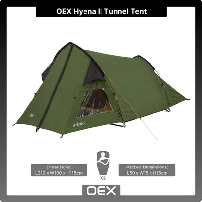 - OEX Hyena II Tent | 2 People | Harsh Weather Conditions | Compact | Lightweight -