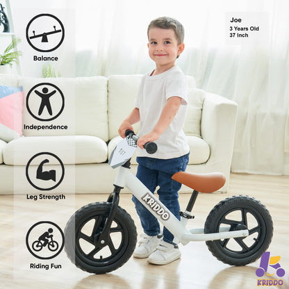 - KRIDDO Toddler Balance Bike | Age 18 Months to 5 Years Old | 12 Inch Push Bike -