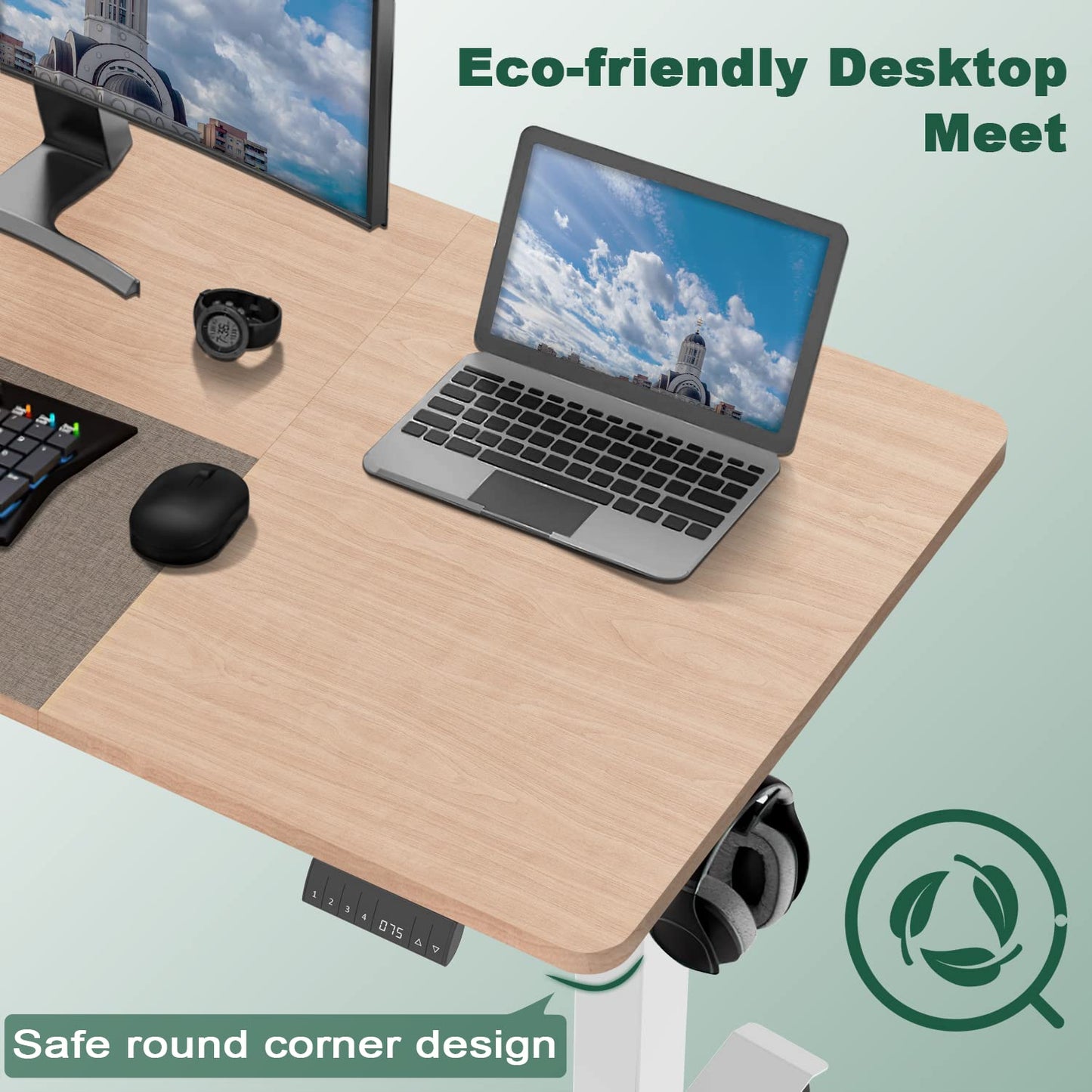 - Homall Electric Standing Desk | 140x70cm | Height Adjustable Desk | USB Charging -