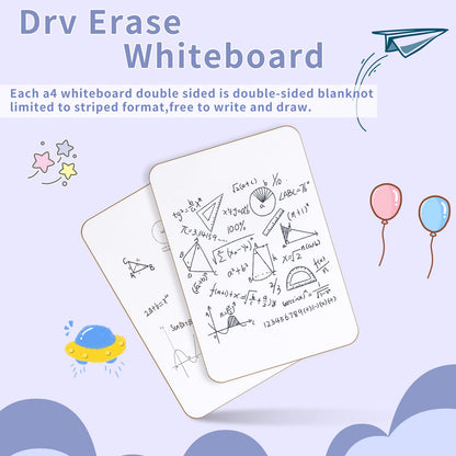 CRESZZLE 2-Pack Small Whiteboard Set - 8.2x11.8 Inch Double-Sided Mini Whiteboards with 2 Pens and 2 Erasers - Portable, Durable White Boards for Students, Classroom, Home, and Office