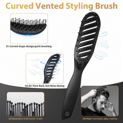 - Hair Brush Men Styling Set | DUAIU Mens Hair Combs Styling Brush 7pcs -