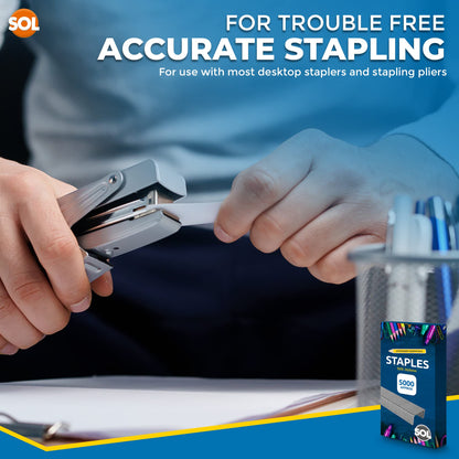 5000pk Staples 26/6 Standard Fit | 26/6mm Staples for Desktop Staplers and Pliers | 26/6 Staples 26/6mm | Office and School Stationary Supplies 26/6 Staples 5000 | 26/6mm Staple