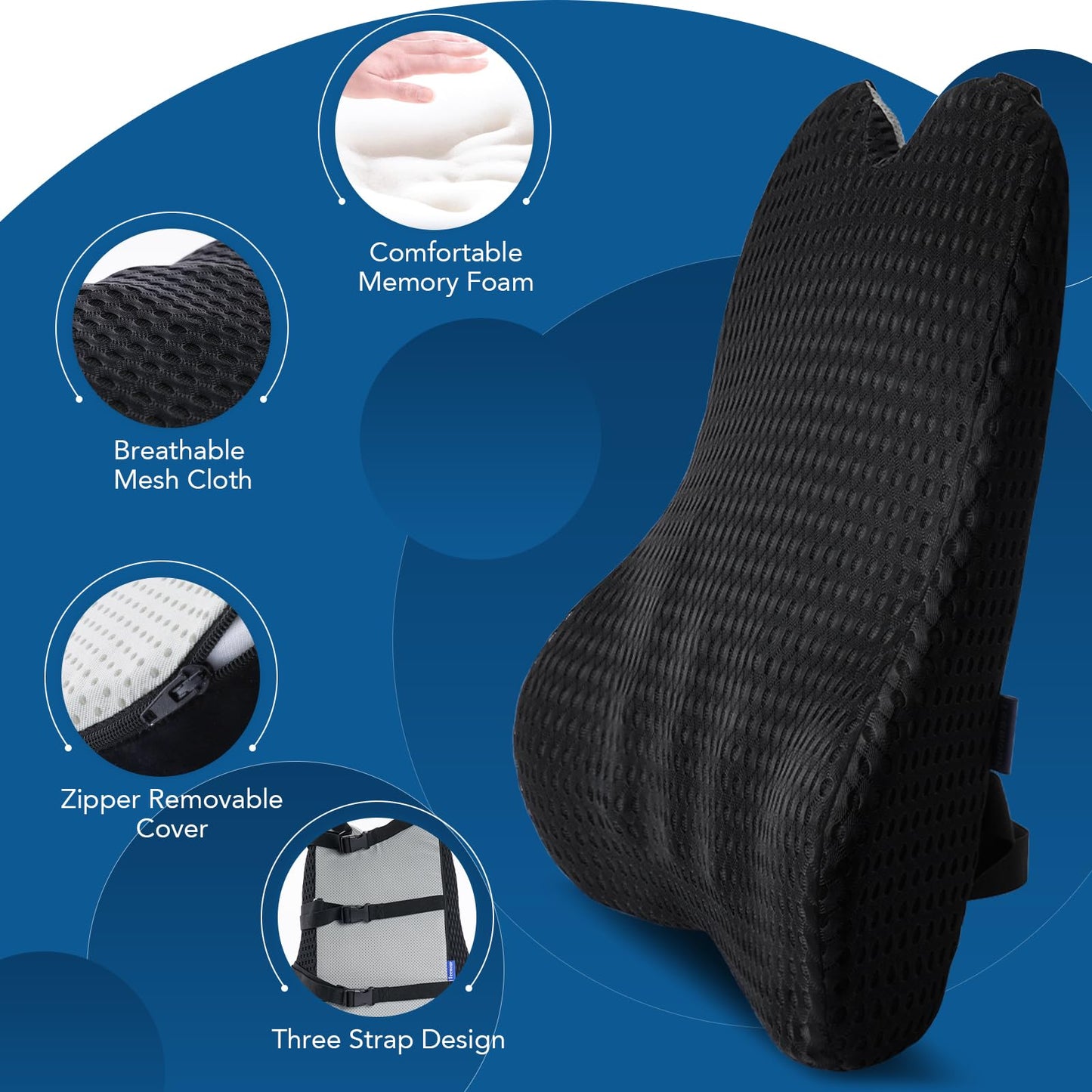 - Teemour Lumbar Support Pillow for Office Chair Car | Lumbar Pillow Memory Foam Car Back Support | For Gaming Chair -