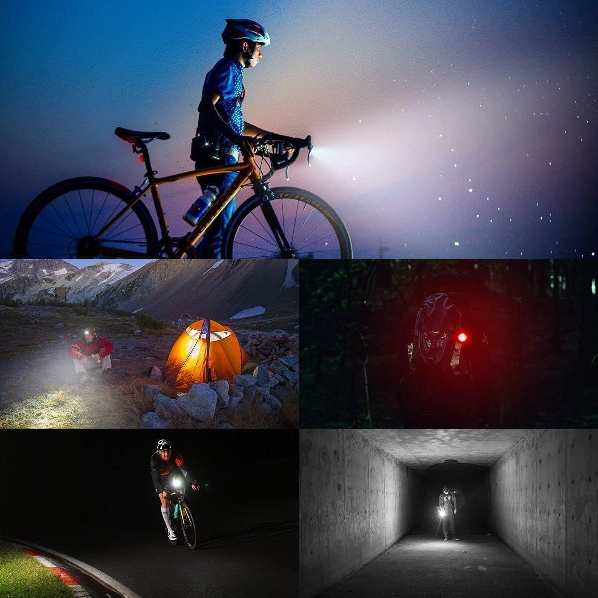 Bestyks Bike Light Set, 2 Set of Bicycle Lights with 4 Lighting Modes, Rechargeable Bike Lights Front and Back, Bike Accessories with Waterproof & Easy Installation.