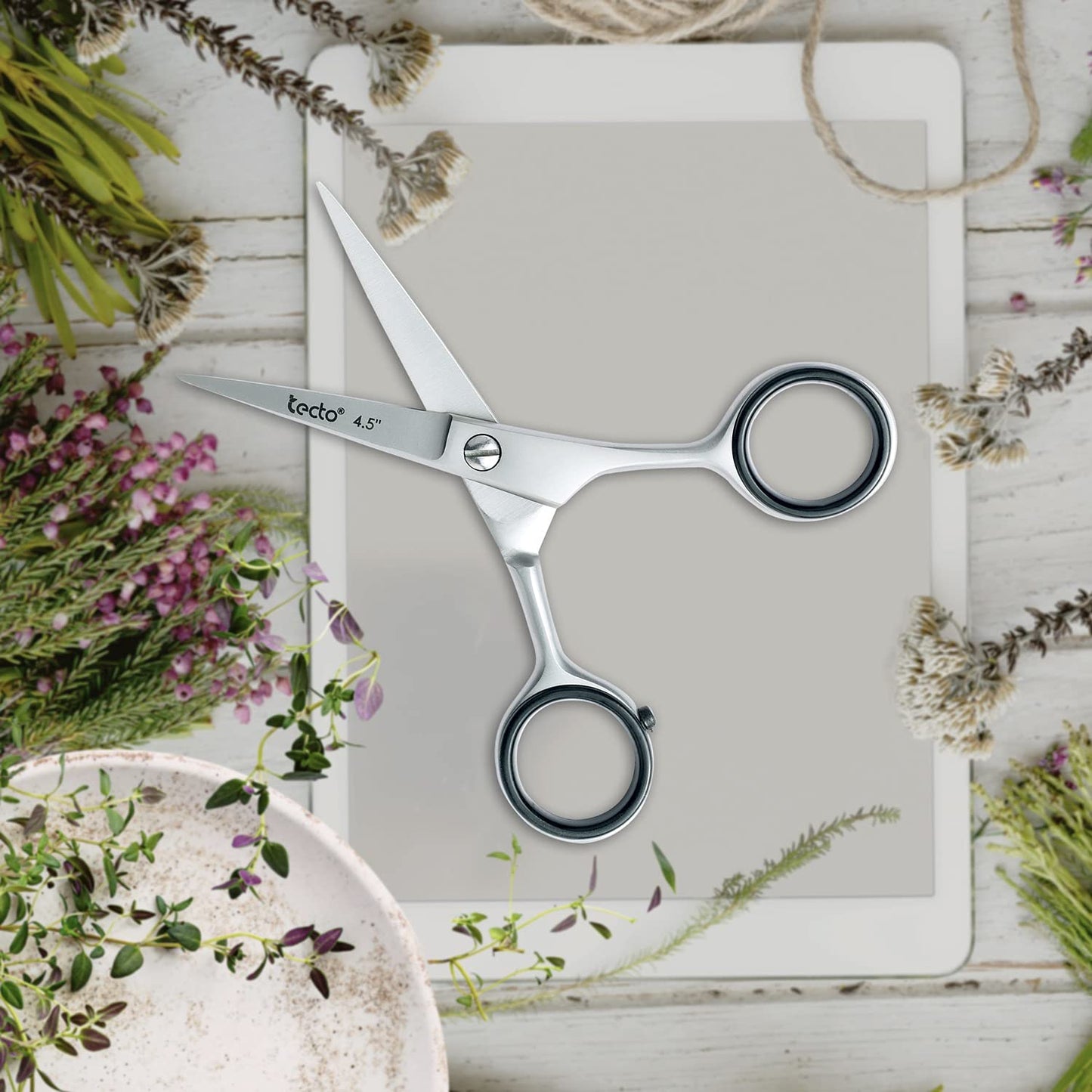 - Tecto 4.5" | Beard Moustache Scissors | Comb & Pouch | Stainless Steel Eyebrow Scissors -