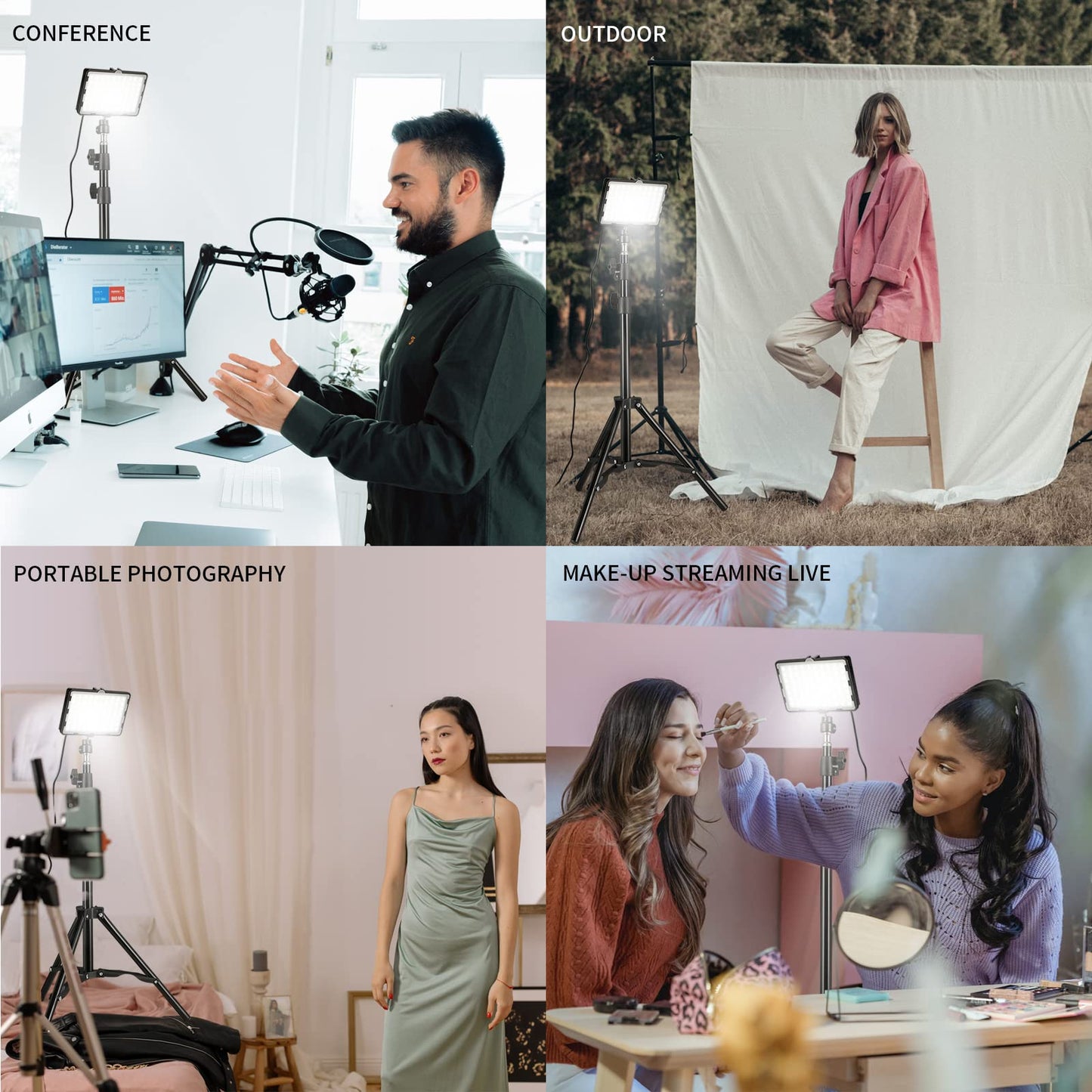- Photography Video Lighting Kit | LED Studio Streaming Light | 9 Color Filters -