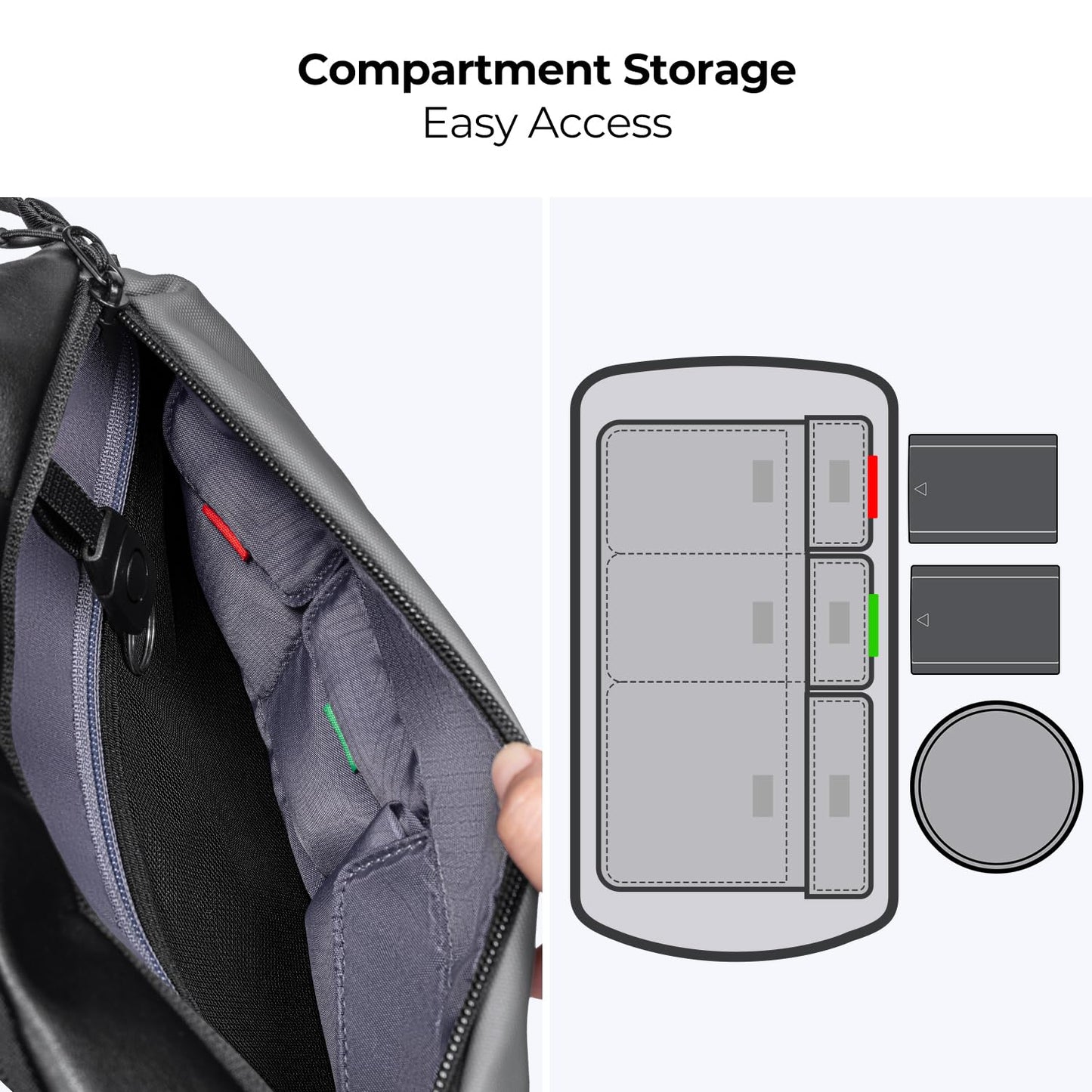 - K&F Concept Camera Sling Bag | 10L Camera Bag for DSLR and Lenses -