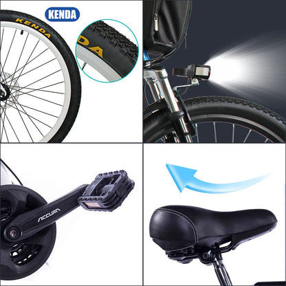 AKEZ 26" Electric Folding Bikes for Adults Men Women,Folding Electric Mountain Bikes Bicycle,E-Bikes for Men All Terrain with 48V 10Ah Removable Lithium Battery and Shimano 21 Speed Gears