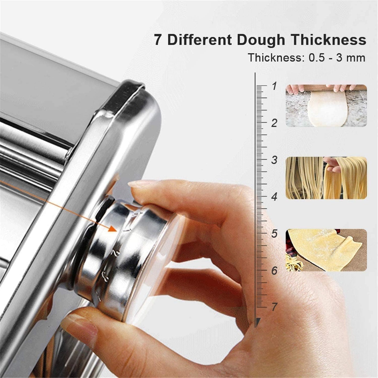 - Pasta Machine | 150 Roller Manual Pasta Makers with 7 Adjustable Thickness Setting -