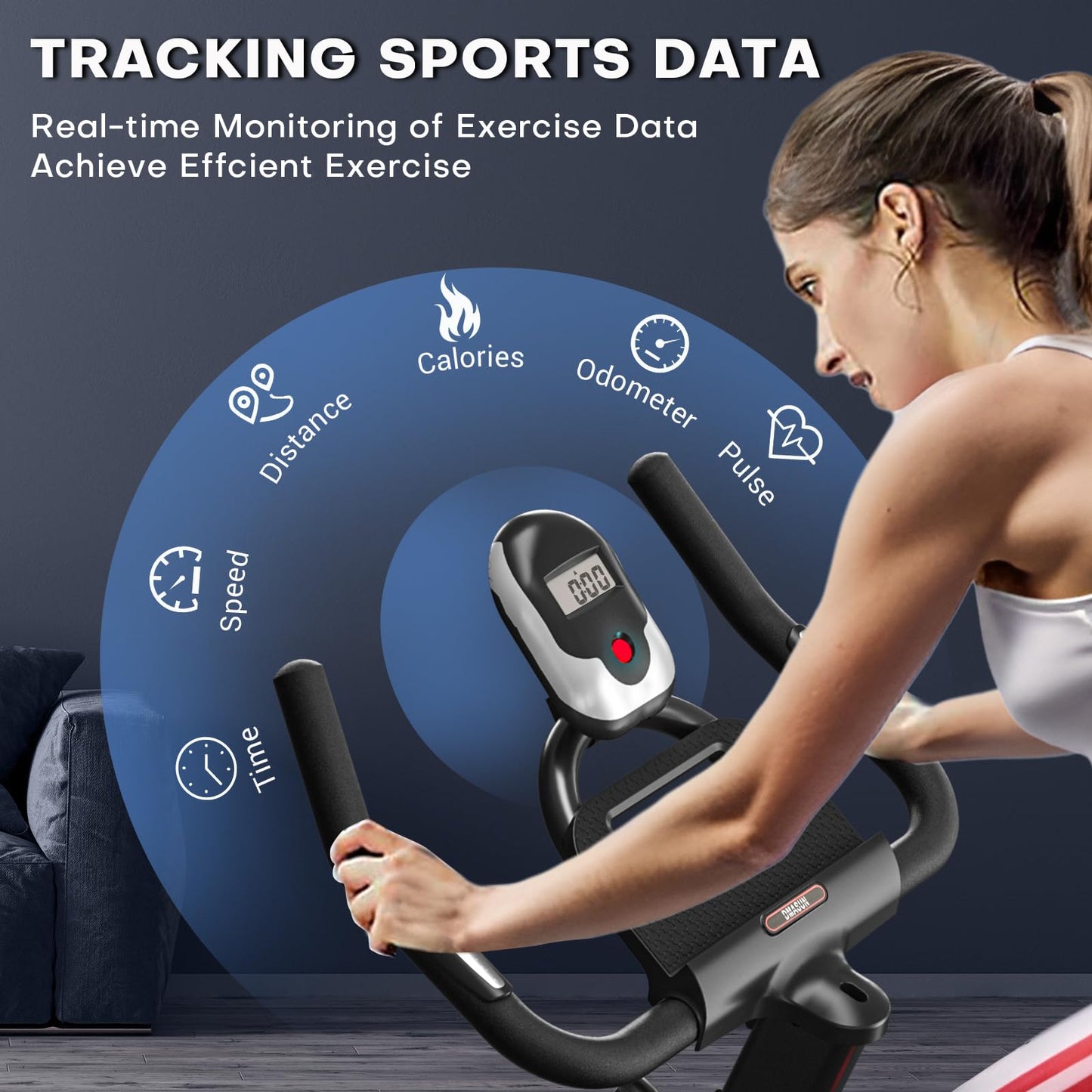 - DMASUN Indoor Exercise Bikes For Home Gym | Use with LCD Display -