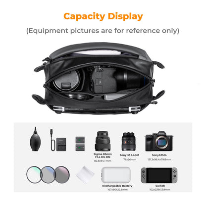 - K&F Concept Camera Sling Bag | 10L Camera Bag for DSLR and Lenses -