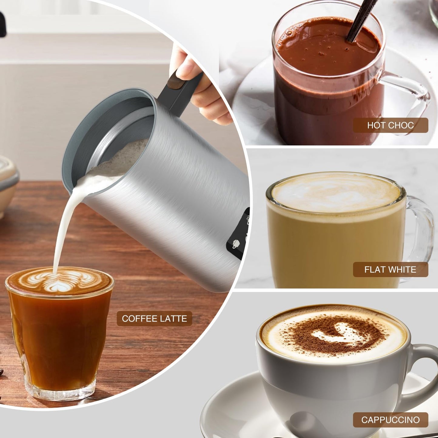 - Milk Frother Electric | Coffee Frother | Warm and Cold Milk Foamer -