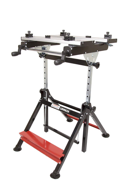 - LUMBER JACK Foldable Steel Metal Workbench with Aluminium Work Surface -