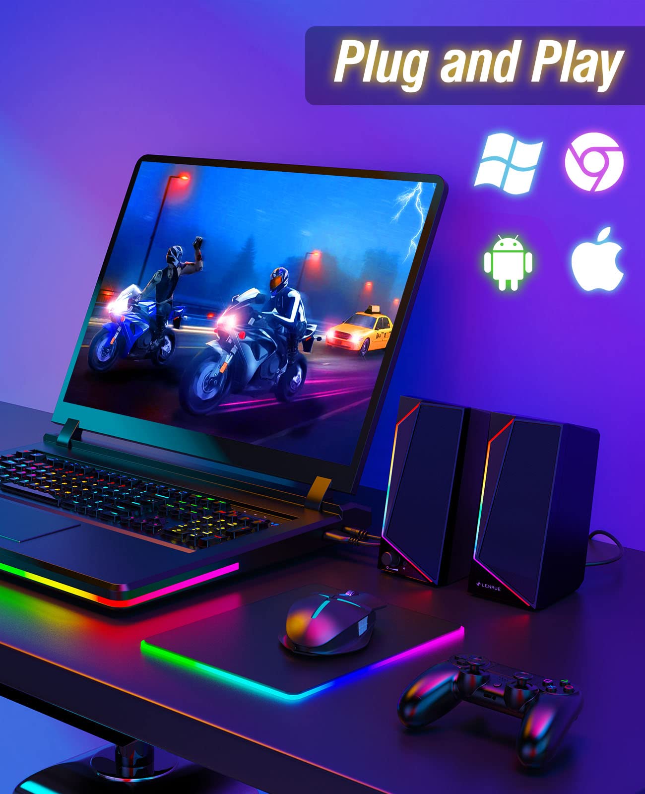 - LENRUE PC Speakers | USB/USB-C Powered Computer Speakers -