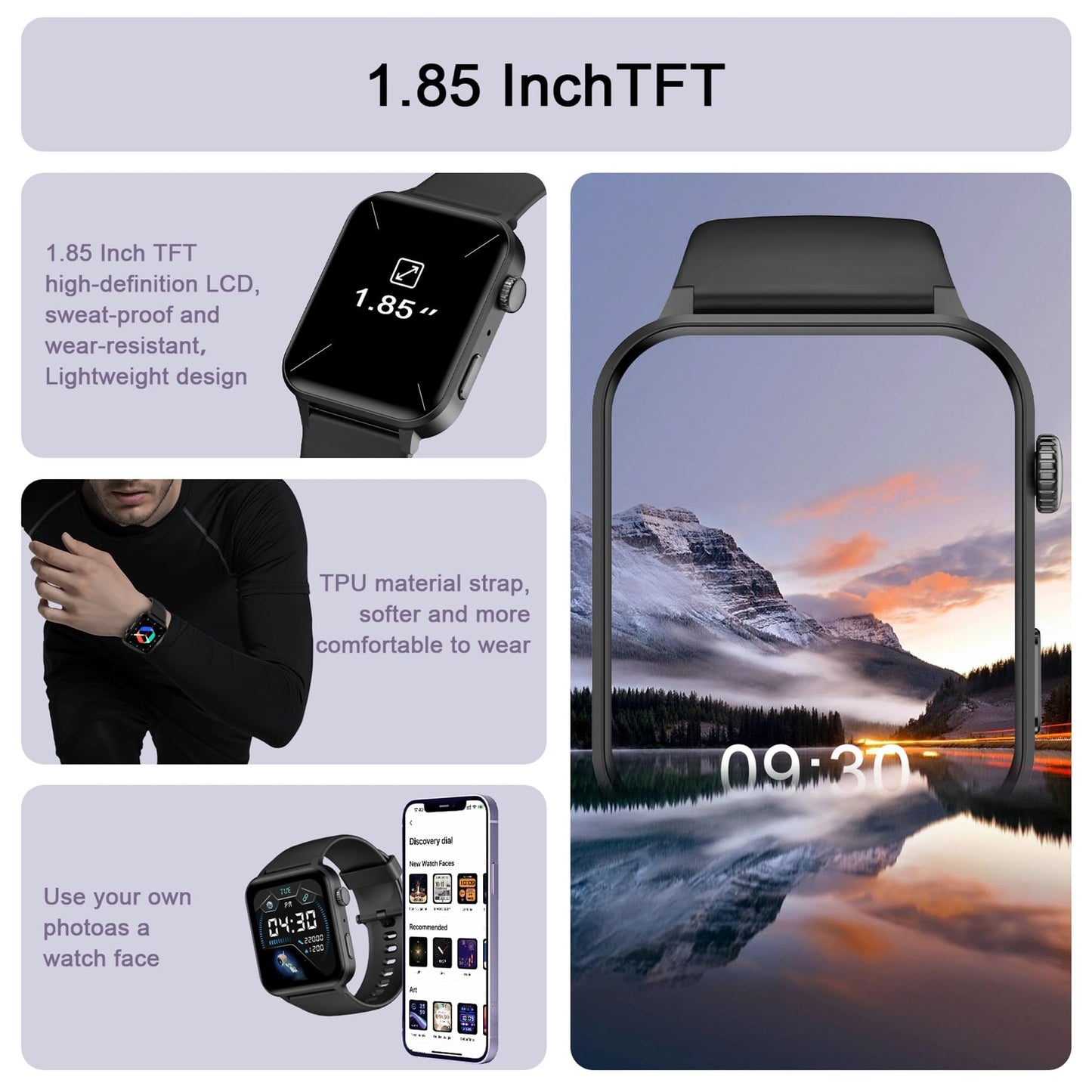 - IOWODO Smart Watch for Men Women (Answer/Make Calls) | Voice Assistant | 1.85" Fitness Watch with SpO2 Heart Rate Sleep Monitor -