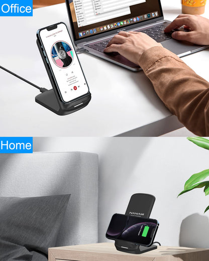 - NANAMI Wireless Charger for Samsung and iPhone | 10W Fast Wireless Charging Stand -
