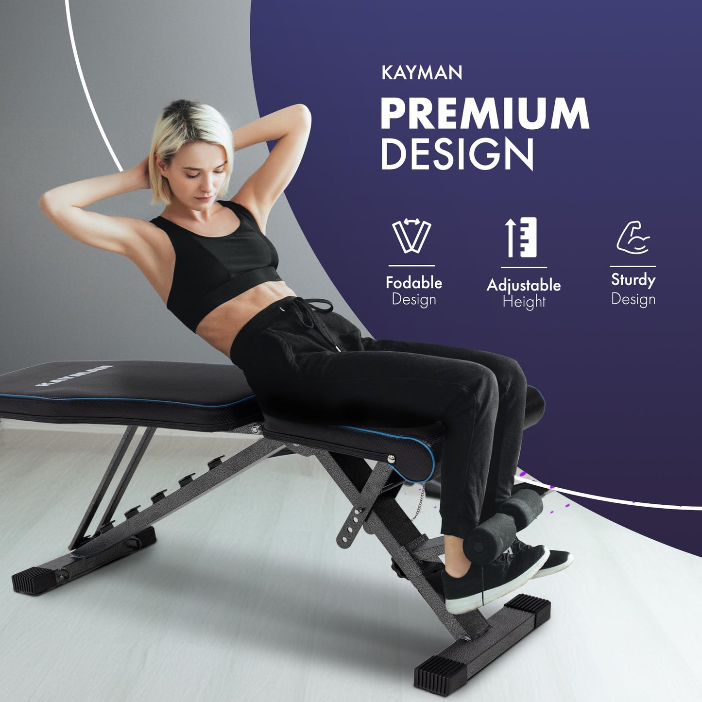 - Kayman Adjustable Weight Bench | Compact Workout Bench For Versatile Exercises -
