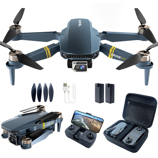 Brushless Super Endurance Foldable Quadcopter Drone for Beginners–40+ mins Flight Time, Wi-Fi FPV Drone with 120°Wide-Angle 1080P HD Camera, Follow me, Dual Cameras(2 Batteries)