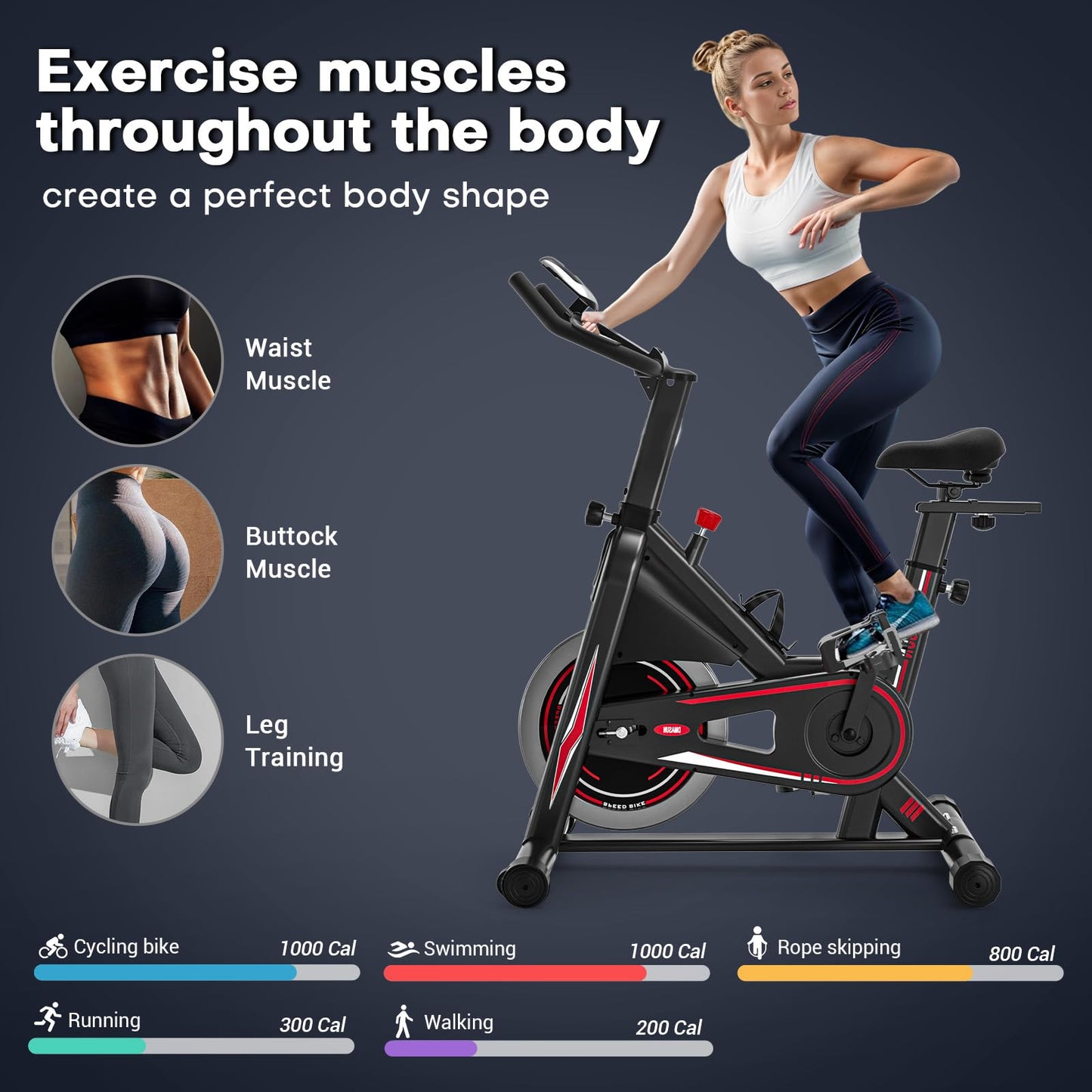 - DMASUN Indoor Exercise Bikes For Home Gym | Use with LCD Display -