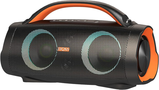 - DOSS Extreme Boom+ Outdoor Speaker with 100W Stereo Sound | Rich Bass | 20H Playtime | Power Bank | Mixed Color Light -