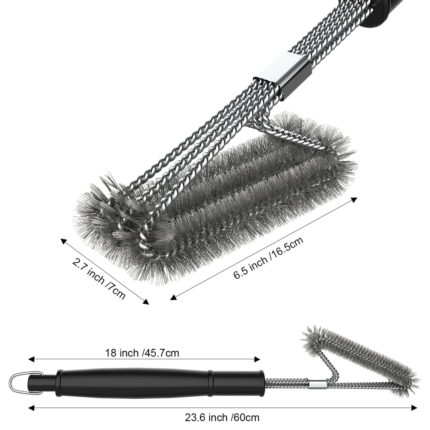 BBQ Brush 45cm Heavy Duty Grill Brush Long Handle BBQ Cleaning Kit for BBQ Grill