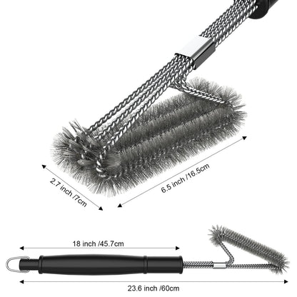 BBQ Brush 45cm Heavy Duty Grill Brush Long Handle BBQ Cleaning Kit for BBQ Grill