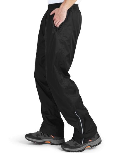 33,000ft Men's Waterproof Trousers Lightweight Breathable Rain Overtrousers, Outdoor Windproof Rain Over Pants for Golf Hiking Fishing Cycling Black M/32 Inseam