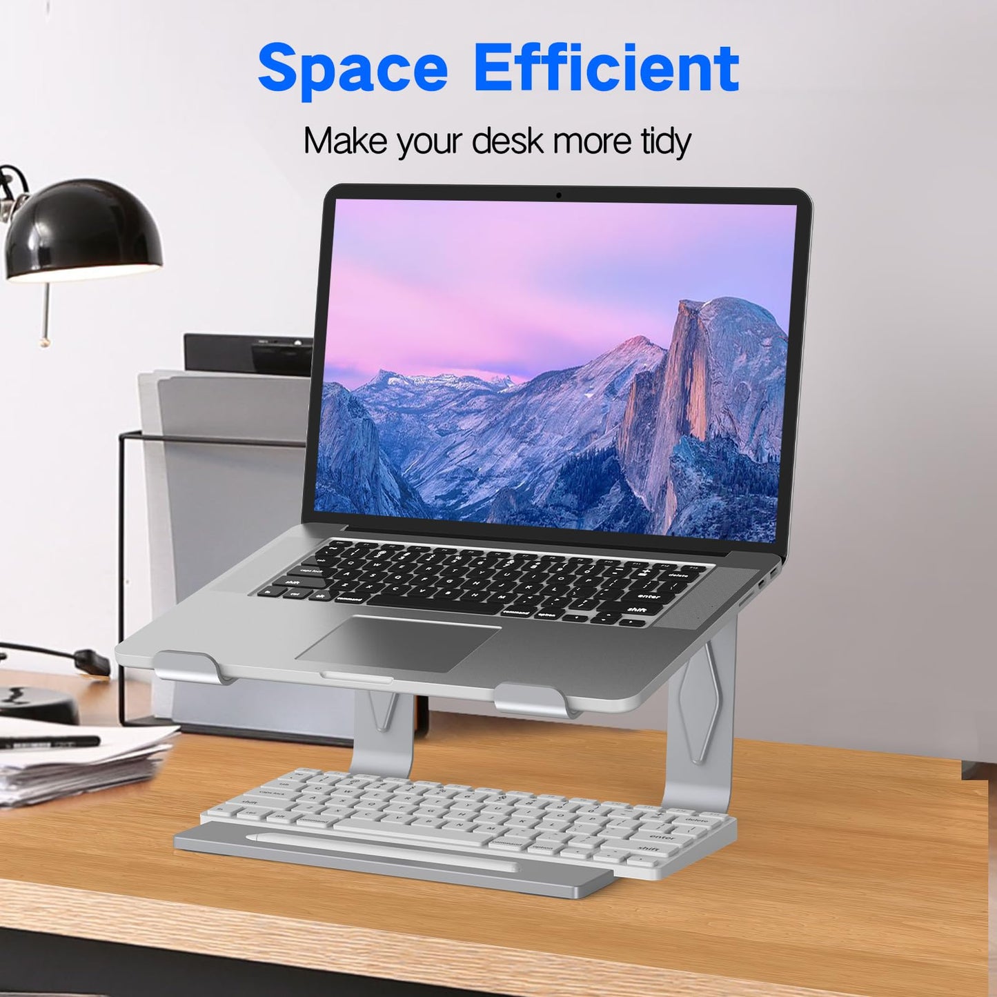 - Tonmom Laptop Stand for Desk | Metal Laptop Riser Holder -