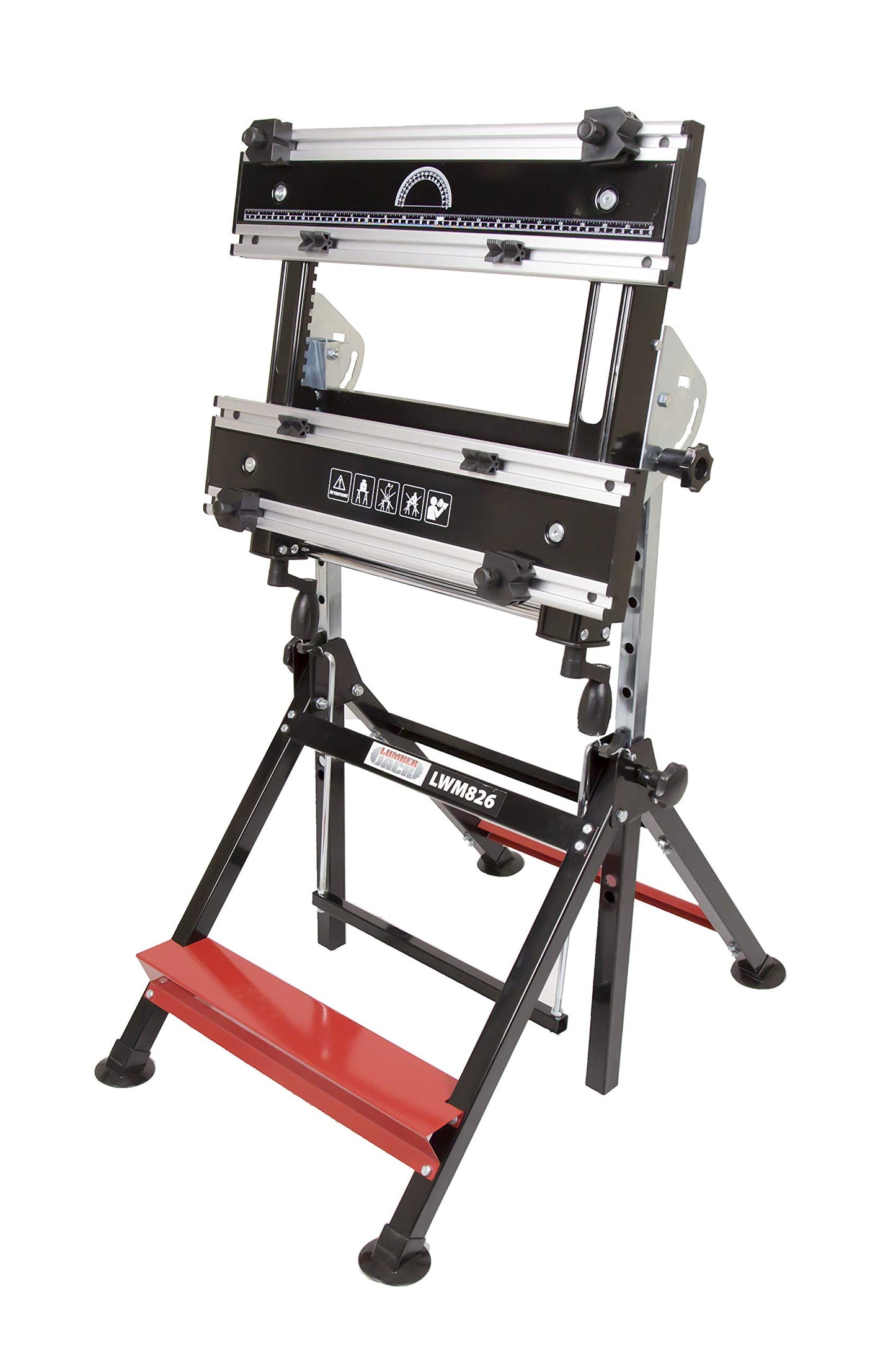 - LUMBER JACK Foldable Steel Metal Workbench with Aluminium Work Surface -