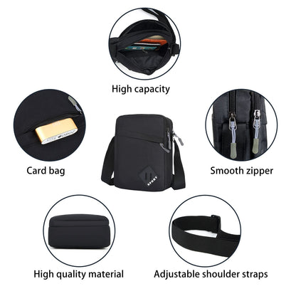 - FuninCrea Mens Shoulder Bag | Nylon Mens Crossbody Bag | Mens Travel Bag -