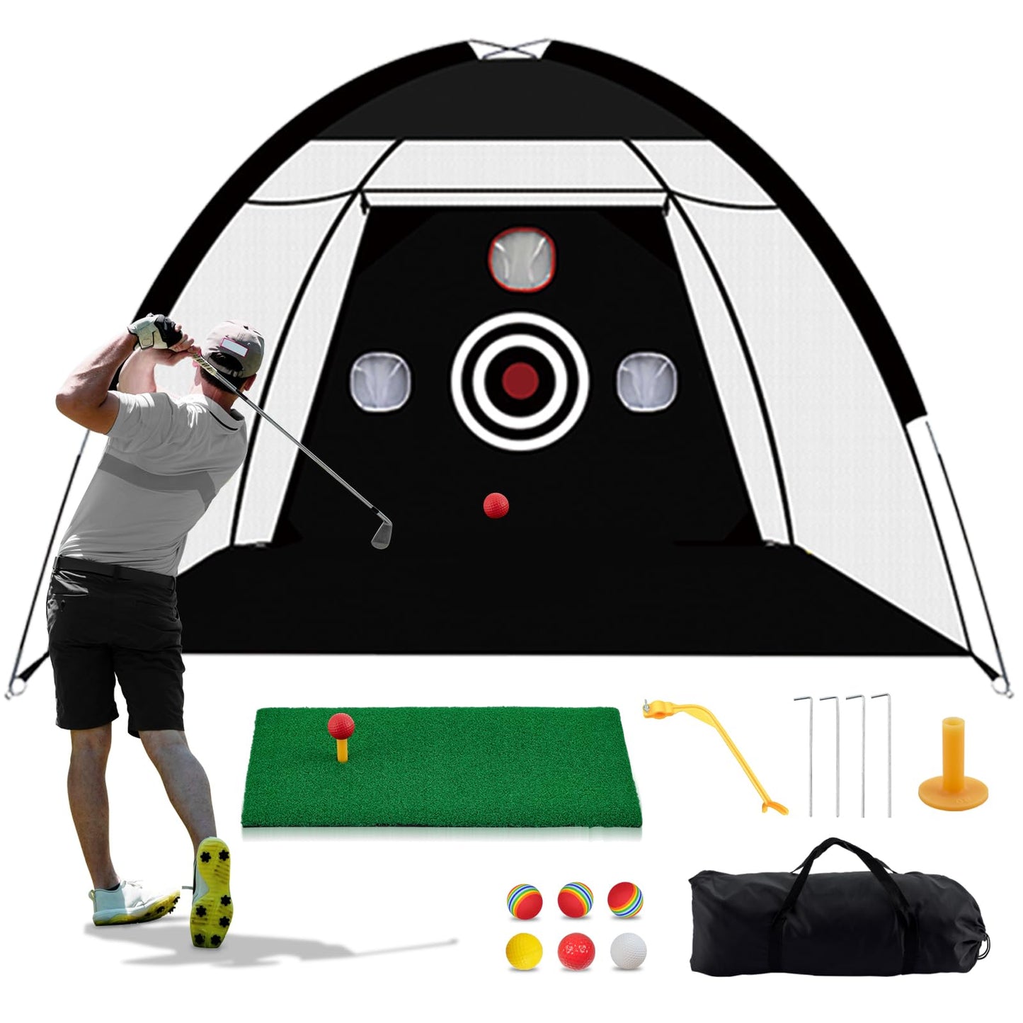 - Golf Hitting Net | 10x7ft Golf Nets for Backyard Driving | Golf Practice Net with Chiping Net -