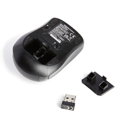 Amazon Basics Wireless Mouse for Laptop, 2.4GHz with USB Nano Receiver – Black