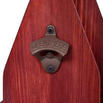 - Maverton Wooden Beer Crate with Handle | Engraved 6-Pack Bottle Carrier -