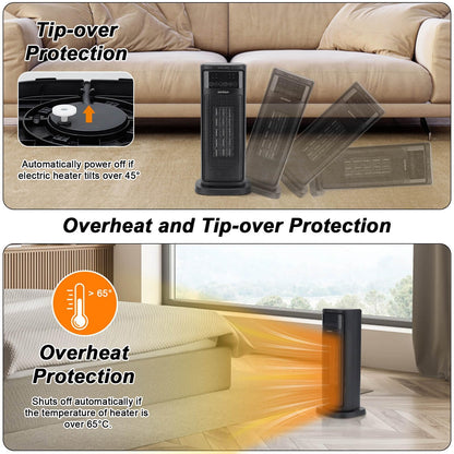 - SONBION Space Heater | Fast Heating Fan Heater with Remote | 2000 W Efficient | Heater for Home Office | Tip-over Protection -