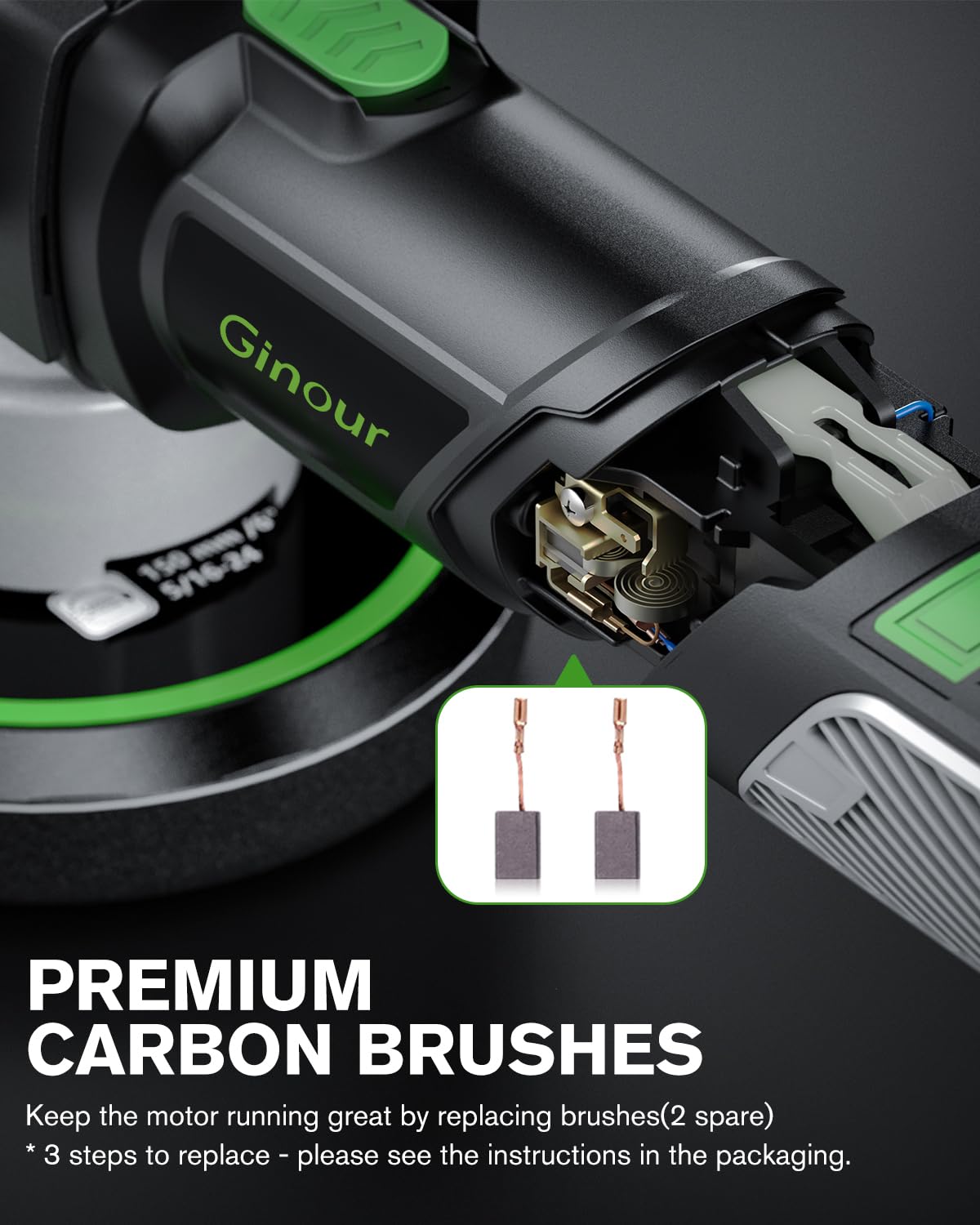 - Ginour Car Polisher for Car Detailing | Dual Action Car Polisher | 6 Variable Speeds 2000-6553RPM -