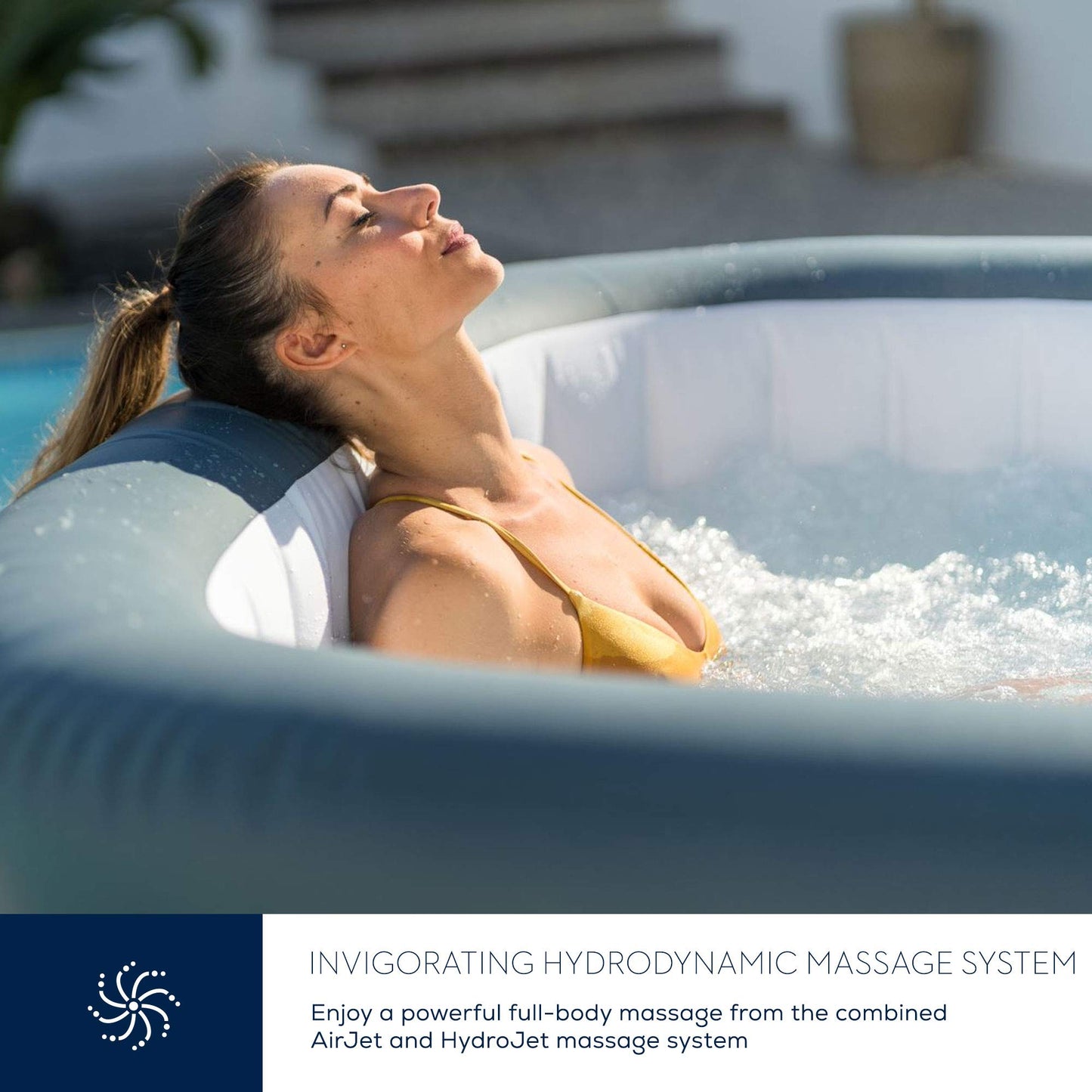 - Lay-Z-Spa Hawaii Hot Tub | 8 HydroJet Pro Massage System | Inflatable Spa | Freeze Shield Technology | Sociable Square Shape | 4-6 Person -