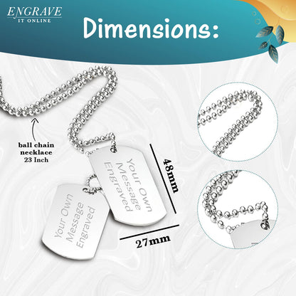 - EIO Gifts Personalised Double Tag Pendant | Women & Mens Pendant Silver Necklace –