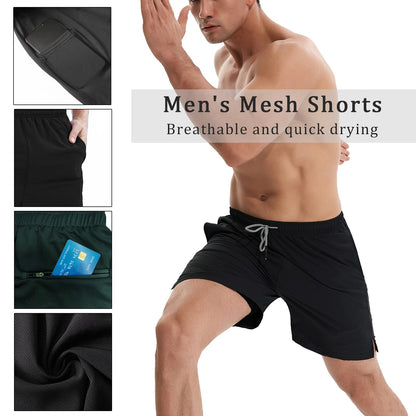 - HOPLYNN Mens Running 2 in 1 Sports Shorts Breathable Outdoor Workout Training Shorts -